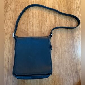 Vintage Coach Black Leather Crossbody Bag